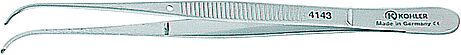Tissue pliers, SEMKEN-TAYLOR, 12,5 cm micro, surgical, curved