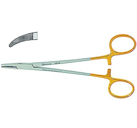 Needle holders with TC, CRILE-WOOD, 15 cm, curved, suture size 4-0 - 6-0