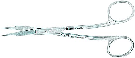 Scissors GOLDMAN-FOX, curved, serrated, pointed, S-shape, 12,5 cm
