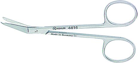Ligature scissors, angled, 11,5 cm