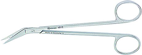 Scissors LOCKLIN, angled, serrated, pointed, 16 cm